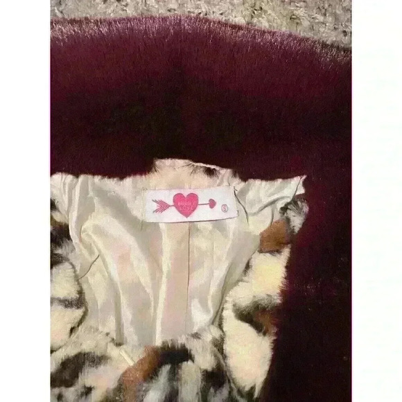 Buddy Love Mariah Jacket Faux Fur Leopard Print Size Small - Picture 2 of 6